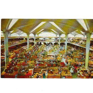 Vintage Post Card Chrome Nuevo Mercado Libertad Guadalajara Jalisco Mexico